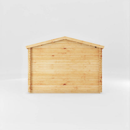Mercia Studio 11' 11" x 14' 10" Apex Log Cabin - Premium 44mm Cladding Loglap - Brown UPVC