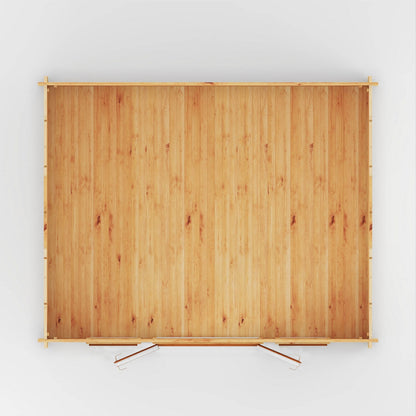 Mercia Studio 13' 7" x 16' 6" Apex Log Cabin - Premium 44mm Cladding Loglap - Brown UPVC