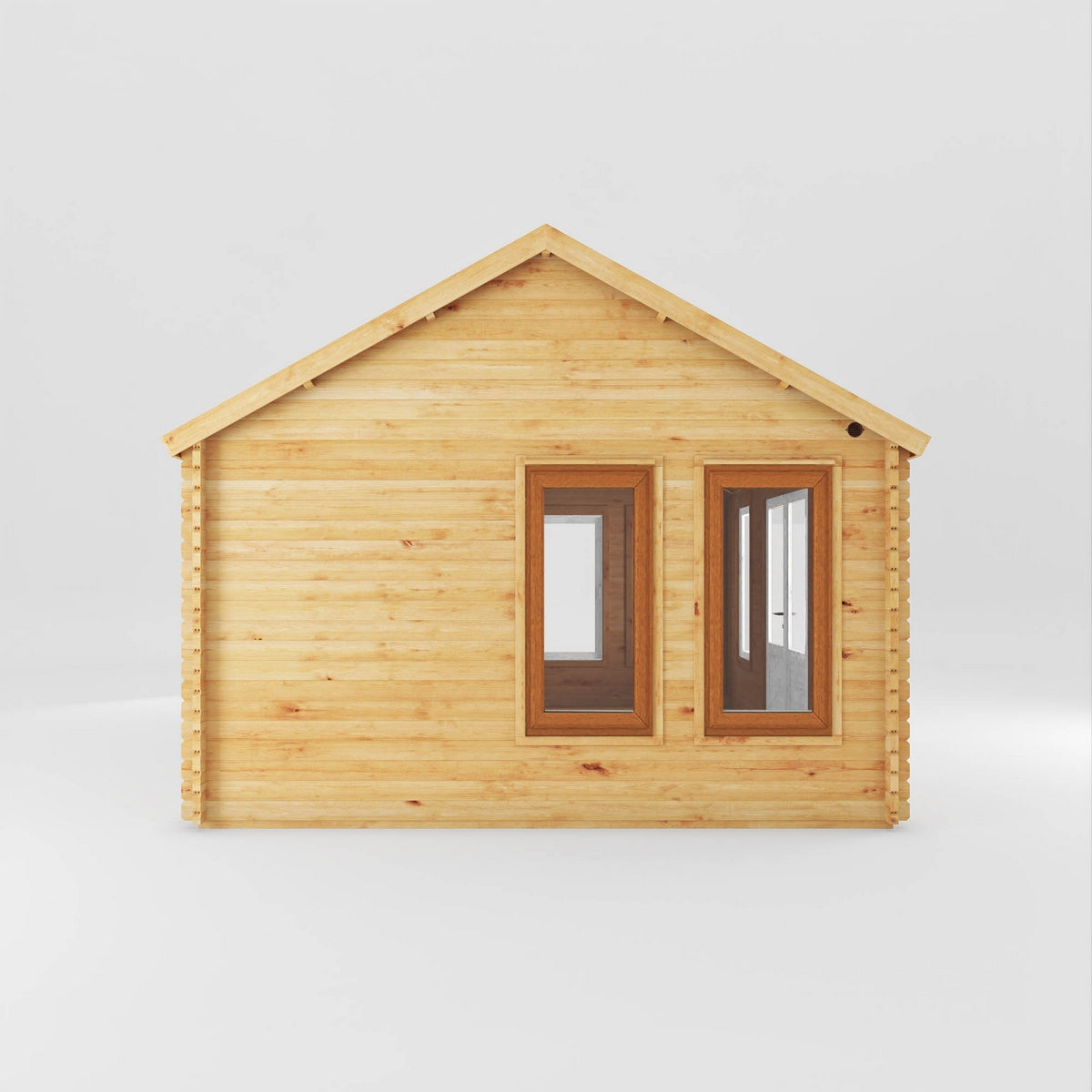 Mercia Clock Tower 13' 7" x 17' 6" Apex Log Cabin - Premium 44mm Cladding Loglap - Brown UPVC