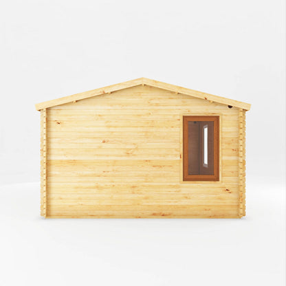 Mercia Elite 13' 6" x 16' 11" Apex Log Cabin - Premium 44mm Cladding Loglap - Brown UPVC