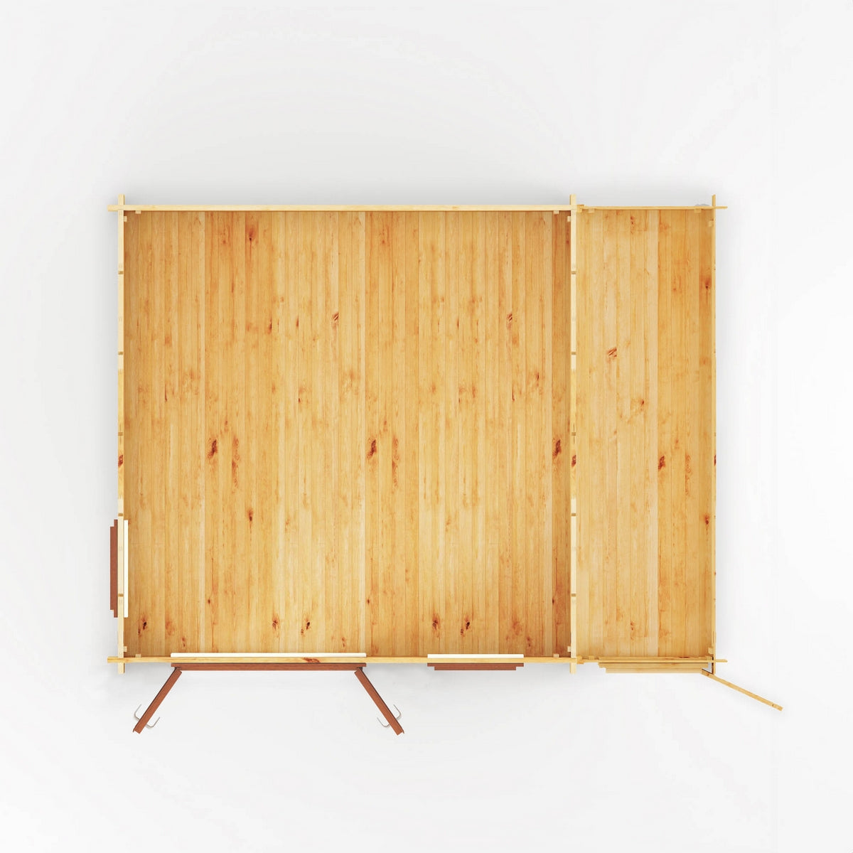 Mercia Elite 13' 6" x 16' 11" Apex Log Cabin - Premium 44mm Cladding Loglap - Brown UPVC