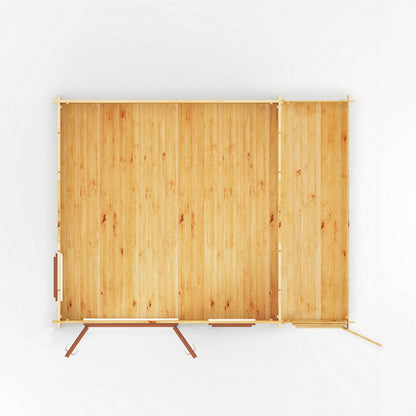 Mercia Elite 13' 6" x 16' 11" Apex Log Cabin - Premium 44mm Cladding Loglap - Brown UPVC