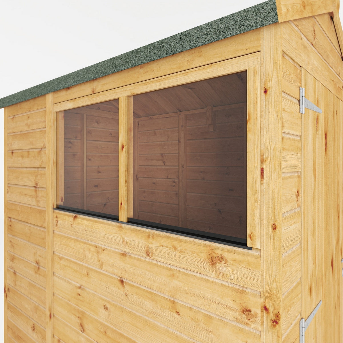Mercia Woodsman 6' 3" x 4' 3" Apex Shed - Premium Dip Treated Shiplap - Styrene Windows