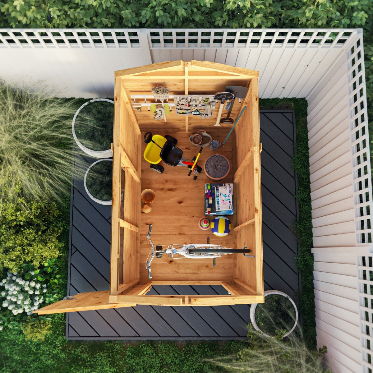 Mercia Woodsman 6' 3" x 4' 3" Apex Shed - Premium Dip Treated Shiplap - Styrene Windows