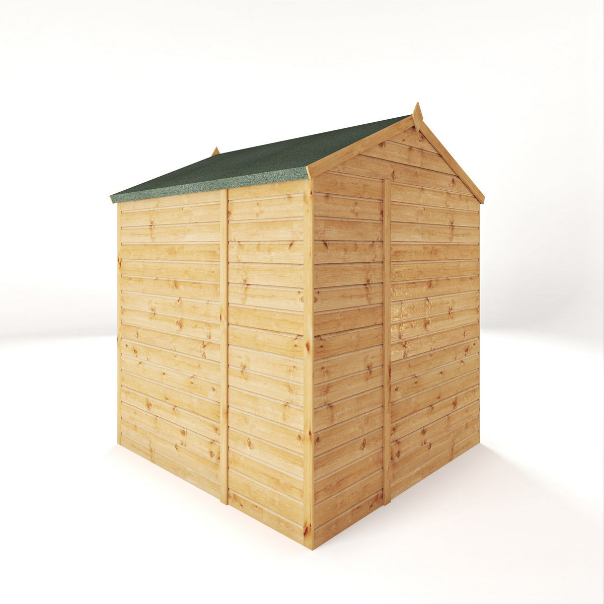 Mercia Woodsman 6' 3" x 6' 2" Apex Shed - Premium Dip Treated Shiplap - Styrene Windows