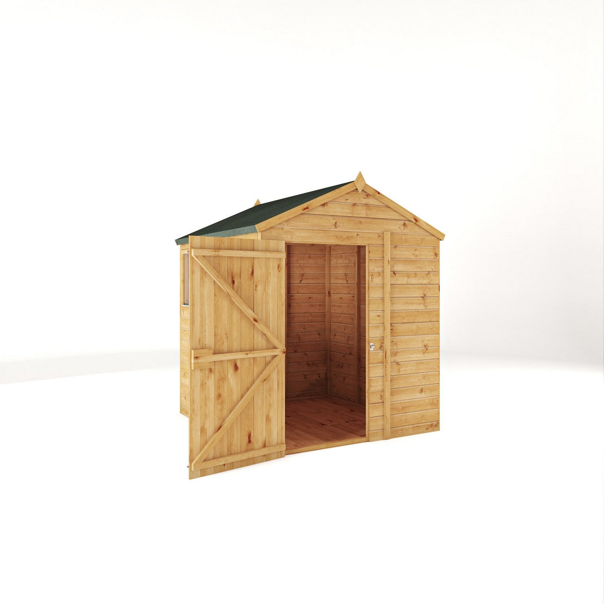 Mercia Woodsman 6' 3" x 6' 2" Apex Shed - Premium Dip Treated Shiplap - Styrene Windows