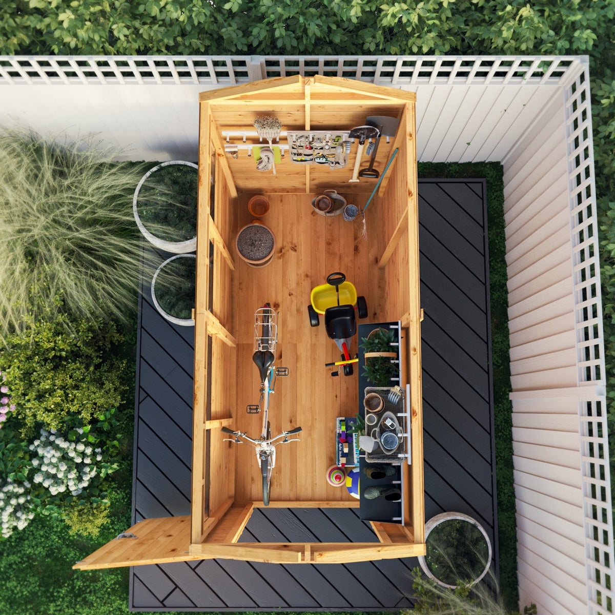 Mercia Woodsman 8' 2" x 4' 3" Apex Shed - Premium Dip Treated Shiplap - Styrene Windows