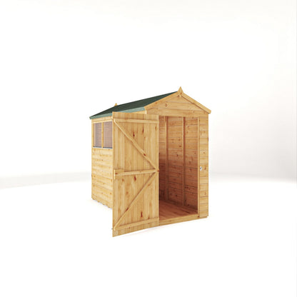 Mercia Woodsman 8' 2" x 4' 3" Apex Shed - Premium Dip Treated Shiplap - Styrene Windows