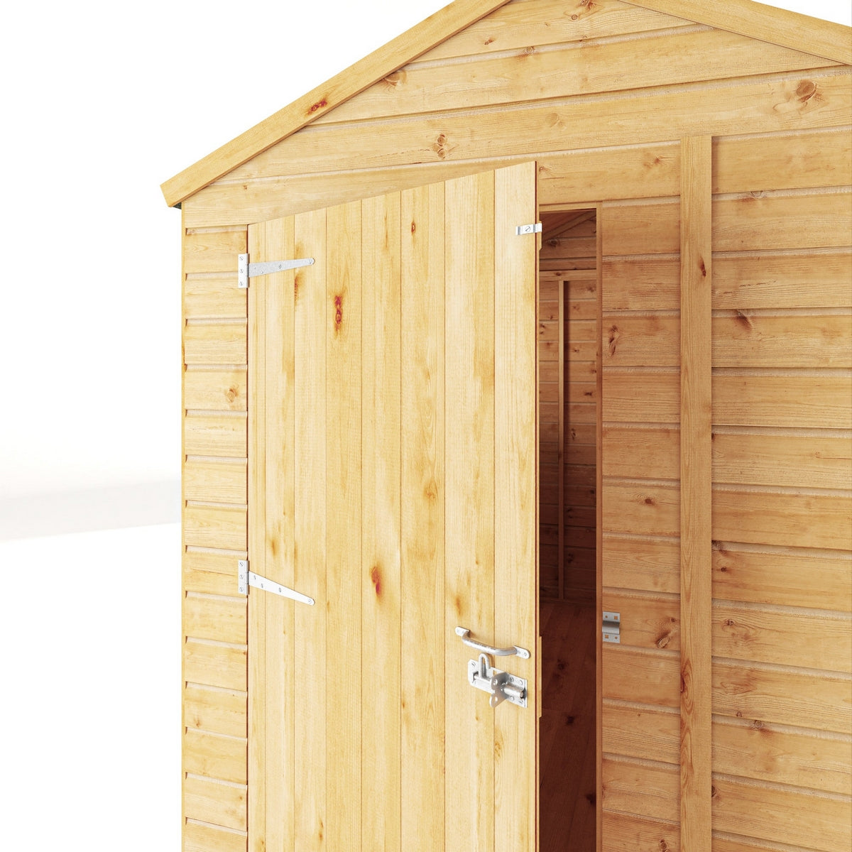 Mercia Woodsman 8' 2" x 6' 2" Apex Shed - Premium Dip Treated Shiplap - Styrene Windows