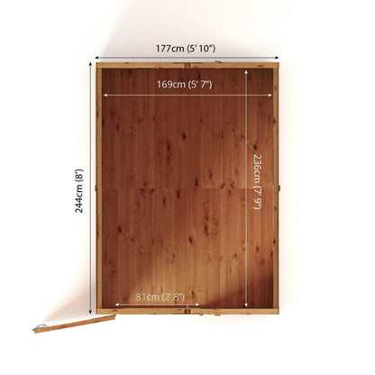 Mercia Woodsman 8' 2" x 6' 2" Apex Shed - Premium Dip Treated Shiplap - Styrene Windows