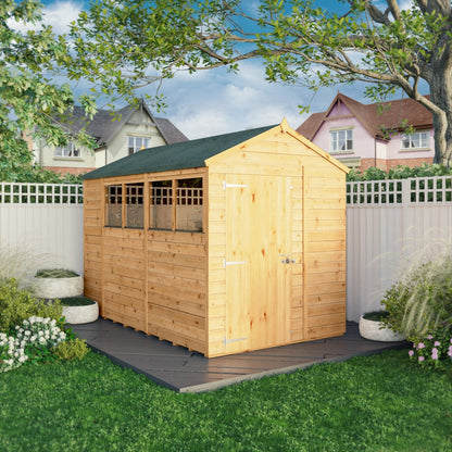 Mercia Woodsman 10' 1" x 6' 2" Apex Shed - Premium Dip Treated Shiplap - Styrene Windows