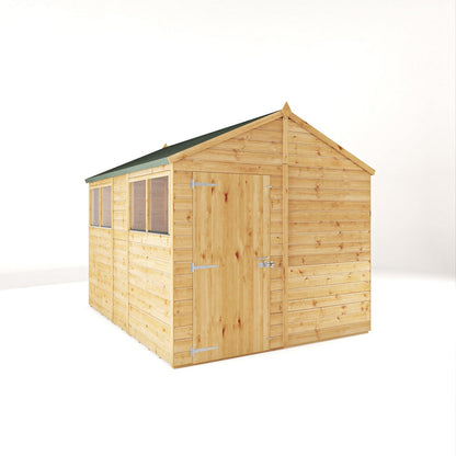 Mercia Woodsman 10' 1" x 8' 2" Apex Shed - Premium Dip Treated Shiplap - Styrene Windows