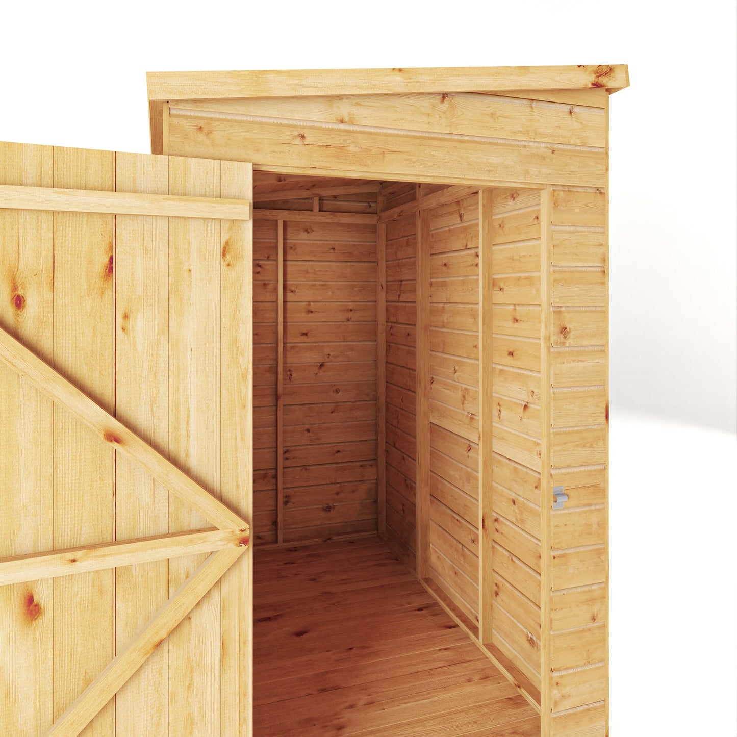 Mercia Woodsman 6' 5" x 4' 2" Pent Shed - Premium Dip Treated Shiplap - Styrene Windows