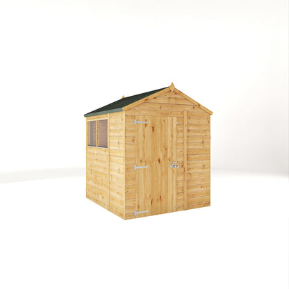 Mercia Woodsman 6' 3" x 6' 2" Apex Shed - Premium Dip Treated Shiplap - Glass Windows