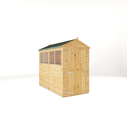 Mercia Woodsman 8' 2" x 4' 3" Apex Shed - Premium Dip Treated Shiplap - Glass Windows
