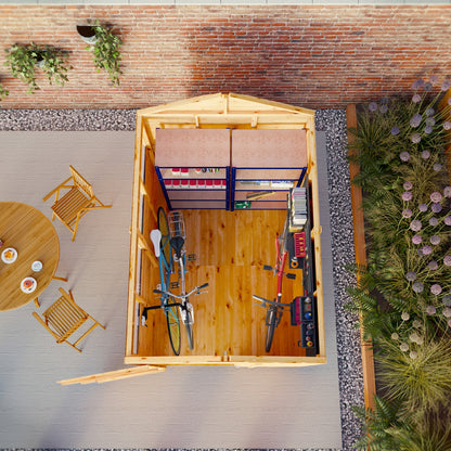 Mercia Woodsman 8' 2" x 6' 2" Apex Shed - Premium Dip Treated Shiplap - Glass Windows