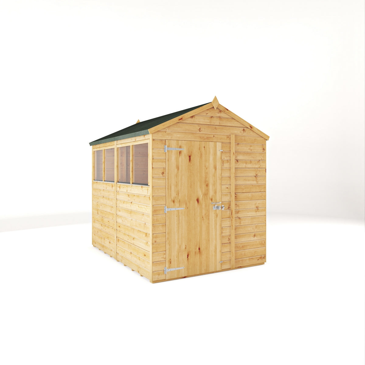 Mercia Woodsman 8' 2" x 6' 2" Apex Shed - Premium Dip Treated Shiplap - Glass Windows