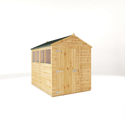 Mercia Woodsman 8' 2" x 6' 2" Apex Shed - Premium Dip Treated Shiplap - Glass Windows