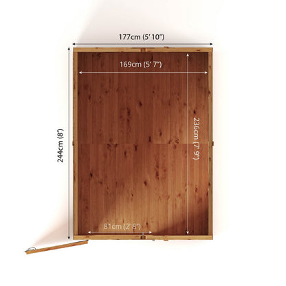 Mercia Woodsman 8' 2" x 6' 2" Apex Shed - Premium Dip Treated Shiplap - Glass Windows