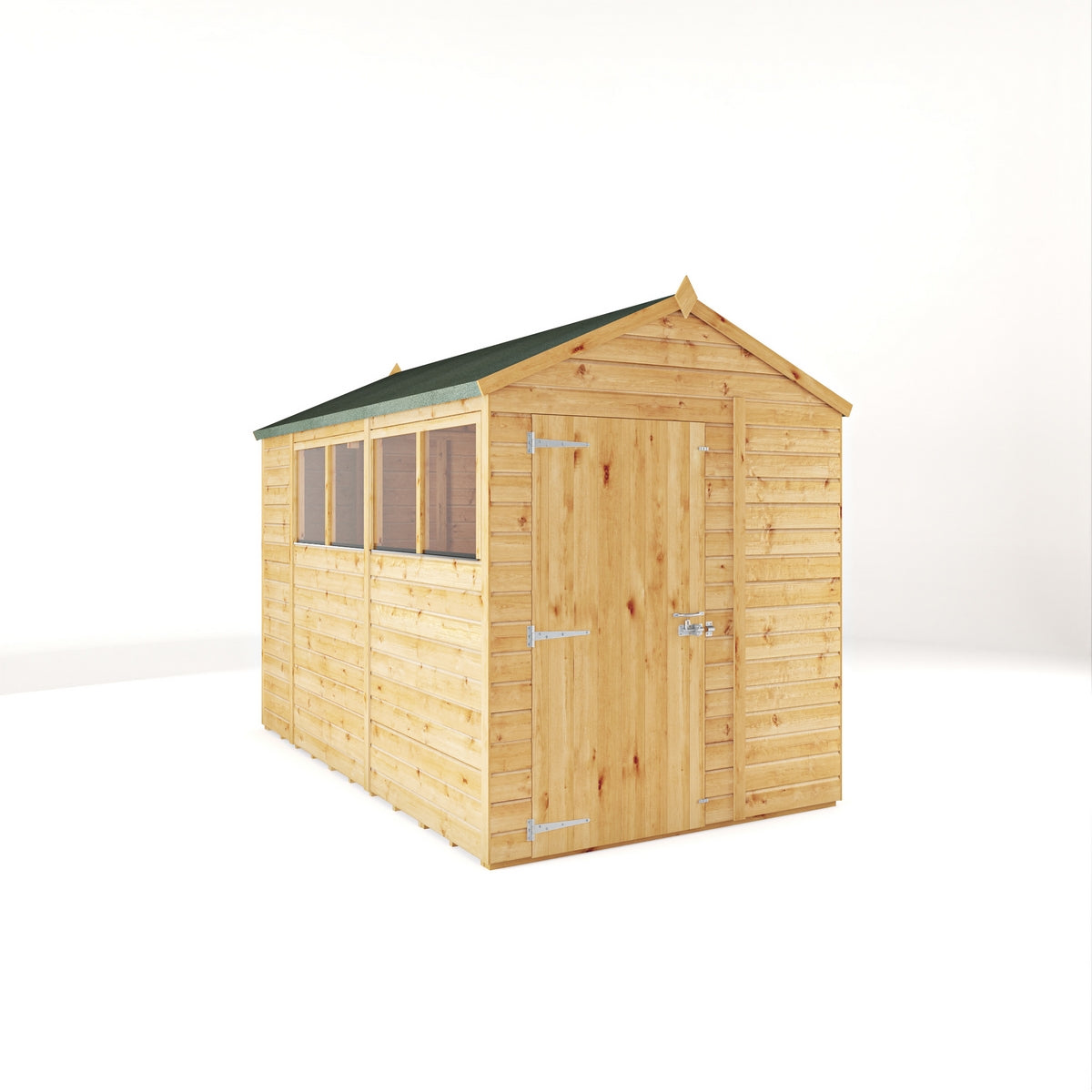 Mercia Woodsman 10' 1" x 6' 2" Apex Shed - Premium Dip Treated Shiplap - Glass Windows