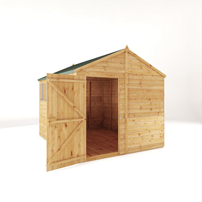 Mercia Woodsman 10' 1" x 8' 2" Apex Shed - Premium Dip Treated Shiplap - Glass Windows
