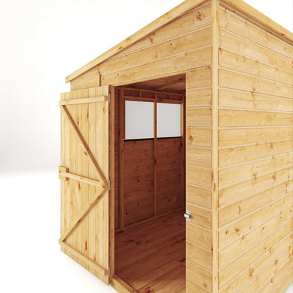 Mercia Woodsman 6' 2" x 5' 10" Pent Shed - Premium Dip Treated Shiplap - Glass Windows