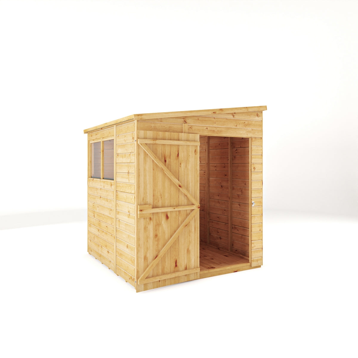 Mercia Woodsman 6' 2" x 5' 10" Pent Shed - Premium Dip Treated Shiplap - Glass Windows