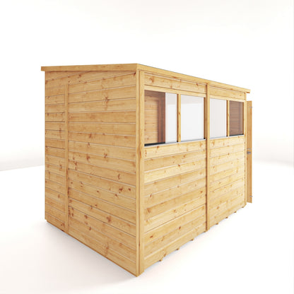 Mercia Woodsman 8' 4" x 6' 2" Pent Shed - Premium Dip Treated Shiplap - Glass Windows