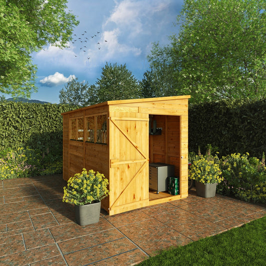 Mercia Woodsman 10' 3" x 6' 2" Pent Shed - Premium Dip Treated Shiplap - Glass Windows