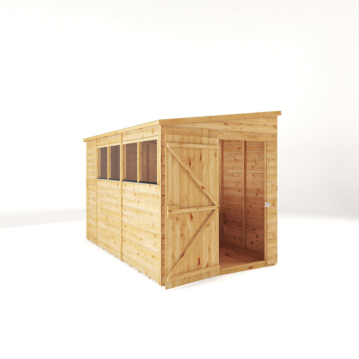 Mercia Woodsman 10' 3" x 6' 2" Pent Shed - Premium Dip Treated Shiplap - Glass Windows