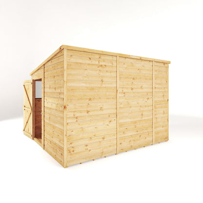 Mercia Woodsman 10' 3" x 8' 1" Pent Shed - Premium Dip Treated Shiplap - Glass Windows