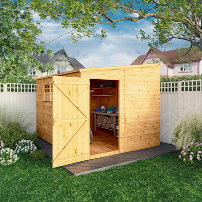 Mercia Woodsman 10' 3" x 8' 1" Pent Shed - Premium Dip Treated Shiplap - Glass Windows