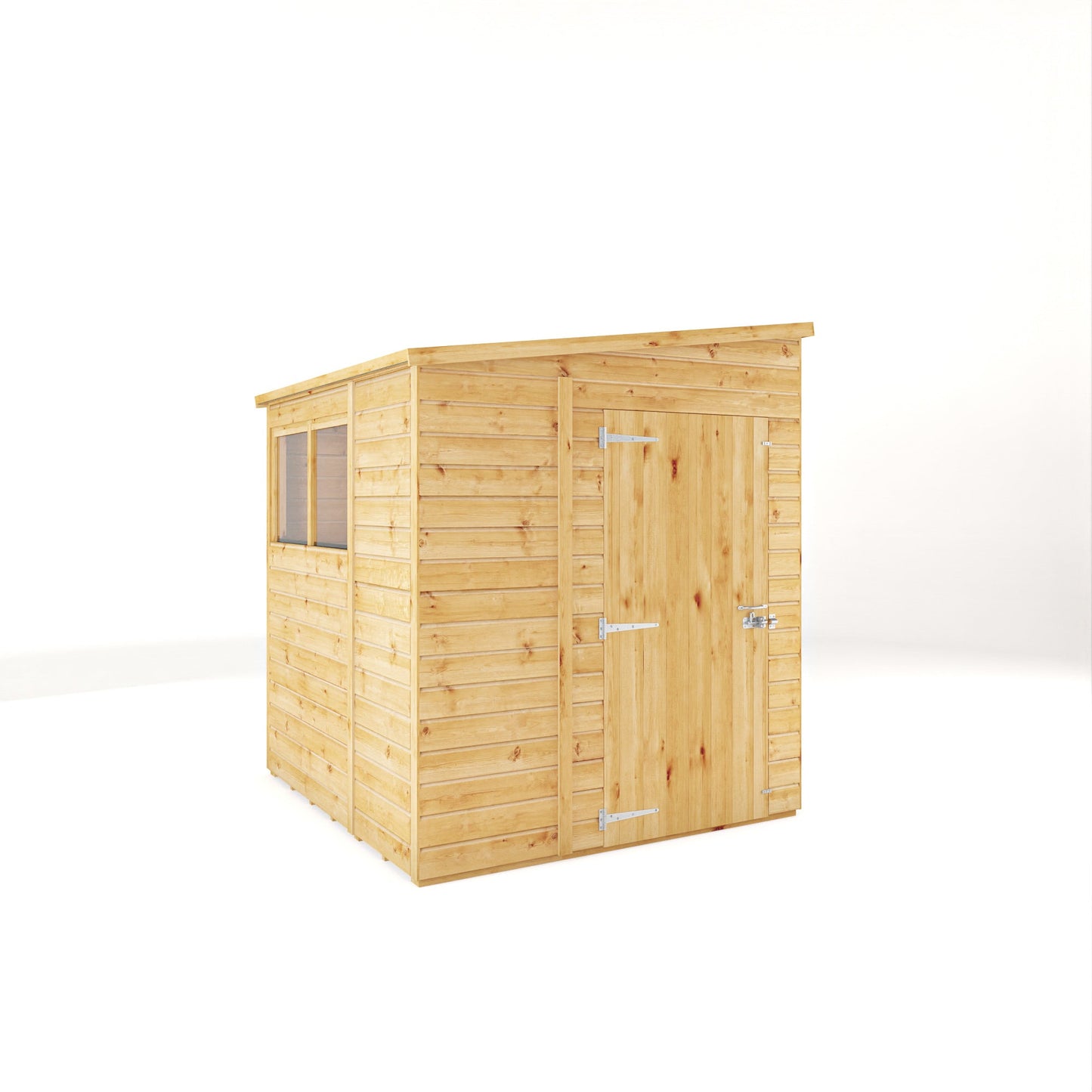 Mercia Woodsman 5' 11" x 5' 10" Pent Shed - Premium Dip Treated Shiplap - Styrene Windows