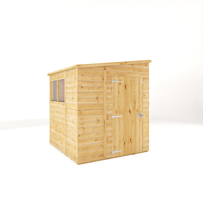 Mercia Woodsman 5' 11" x 5' 10" Pent Shed - Premium Dip Treated Shiplap - Styrene Windows