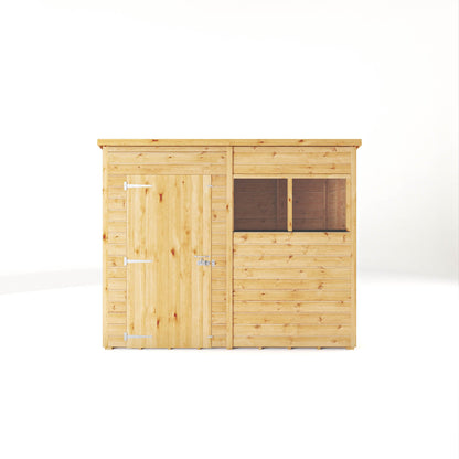 Mercia Woodsman 8' 1" x 3' 11" Pent Shed - Premium Dip Treated Shiplap - Styrene Windows