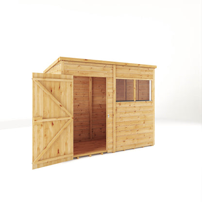 Mercia Woodsman 8' 1" x 3' 11" Pent Shed - Premium Dip Treated Shiplap - Styrene Windows