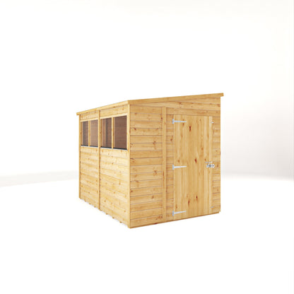Mercia Woodsman 8' 4" x 6' 2" Pent Shed - Premium Dip Treated Shiplap - Styrene Windows