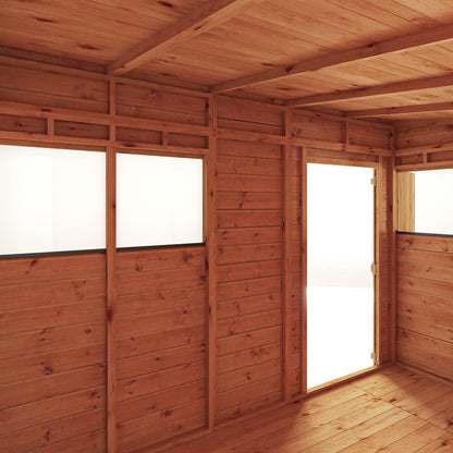 Mercia Woodsman 10' 3" x 6' 2" Pent Shed - Premium Dip Treated Shiplap - Styrene Windows