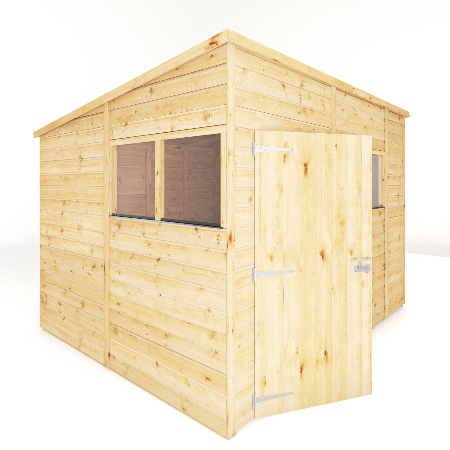 Mercia Woodsman 10' 3" x 8' Pent Shed - Premium Dip Treated Shiplap - Styrene Windows
