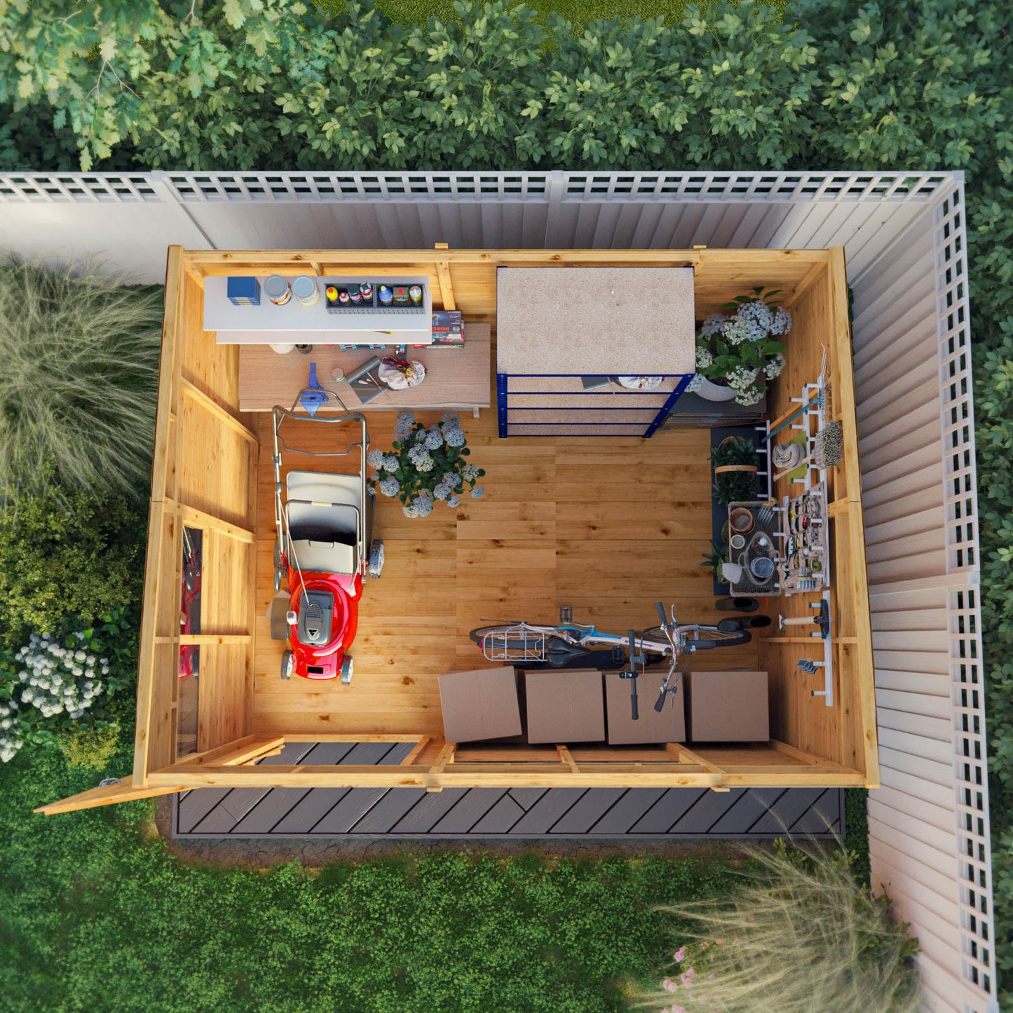 Mercia Woodsman 10' 3" x 8' Pent Shed - Premium Dip Treated Shiplap - Styrene Windows