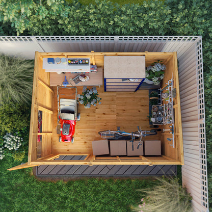 Mercia Woodsman 10' 3" x 8' Pent Shed - Premium Dip Treated Shiplap - Styrene Windows