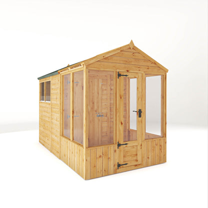Mercia Woodsman 10' 4" x 6' 3" Apex Combi Greenhouse Shed - Premium Dip Treated Shiplap - Glass Windows