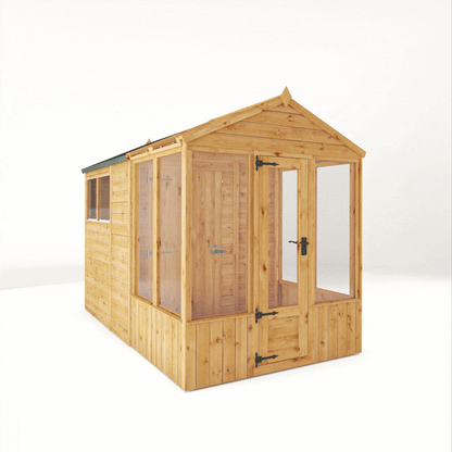 Mercia Woodsman 10' 4" x 6' 3" Apex Combi Greenhouse Shed - Premium Dip Treated Shiplap - Glass Windows