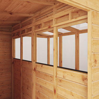 Mercia Woodsman 8' 4" x 8' Apex Combi Greenhouse Shed - Premium Dip Treated Shiplap- Glass Windows