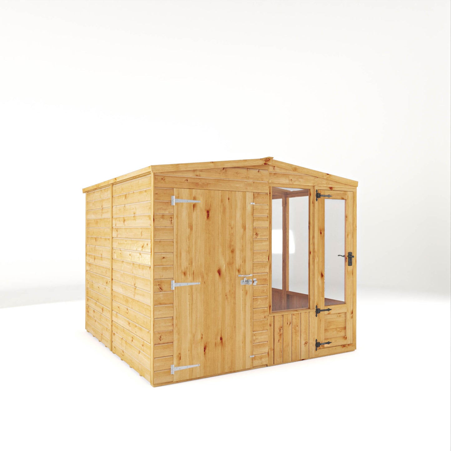 Mercia Woodsman 8' 4" x 8' Apex Combi Greenhouse Shed - Premium Dip Treated Shiplap- Glass Windows