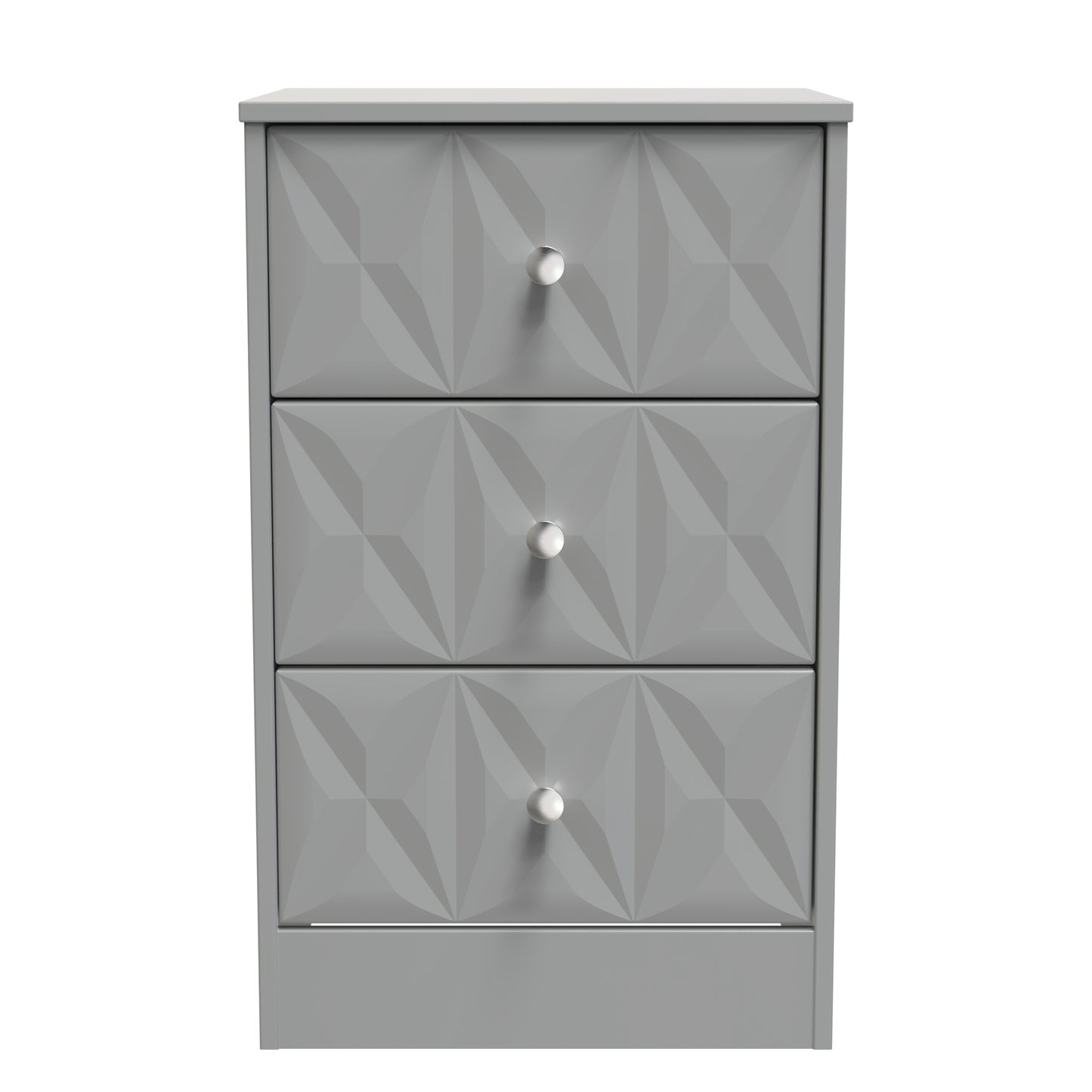 San Jose Bedside Table Grey 3 Drawers 45cm