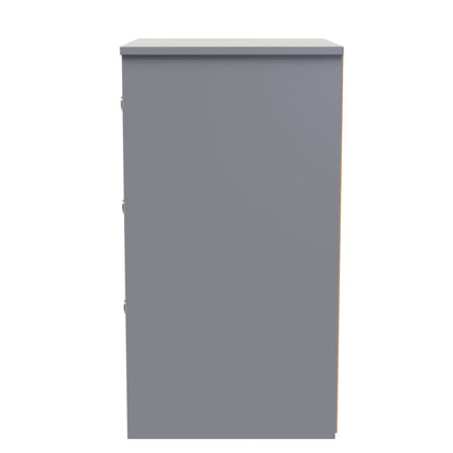 San Jose Bedside Table Grey 3 Drawers 45cm