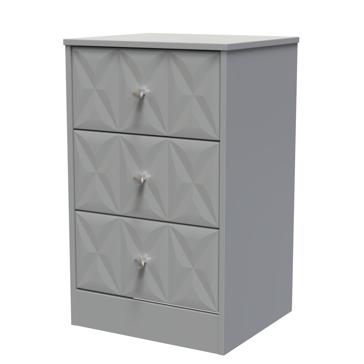 San Jose Bedside Table Grey 3 Drawers 45cm