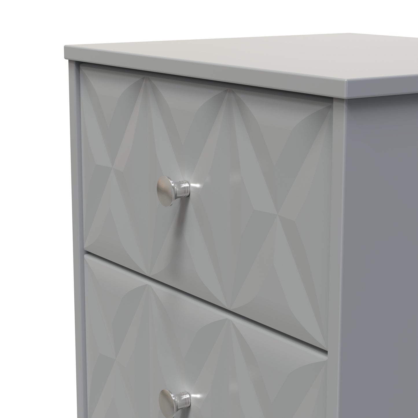 San Jose Bedside Table Grey 3 Drawers 45cm