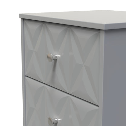 San Jose Bedside Table Grey 3 Drawers 45cm